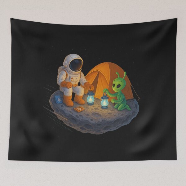 Item preview, Solar Storm Shelter: Astronaut & Alien Setting Up Camp designed and sold by HEERMANArt.