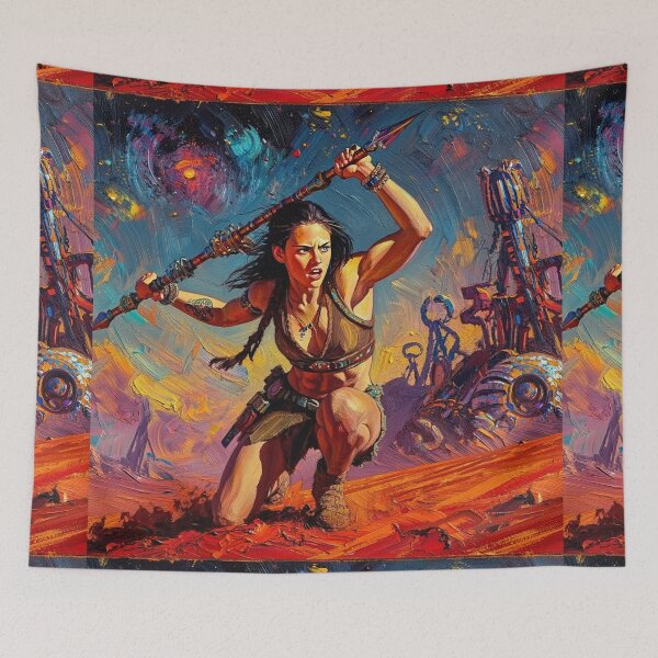 Item preview, Fantasy Barbarian Princess of Mars, a goddess with a spear designed and sold by Vintage Designs +.