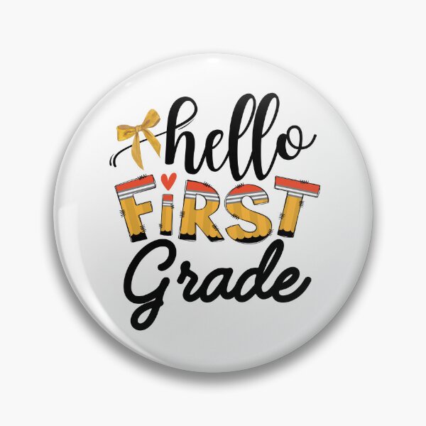 Item preview, Hello First Grade – Cute Pencil Letters & Yellow Bow Back-to-School Teacher & Student Gift designed and sold by BMLprint ⭐⭐⭐⭐⭐.
