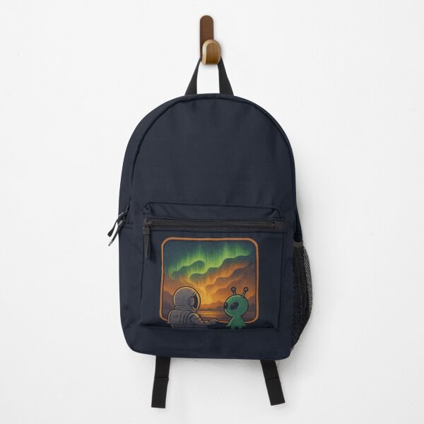 Item preview, Cosmic Auroras View: Astronaut & Alien at Space Station Window designed and sold by HEERMANArt.