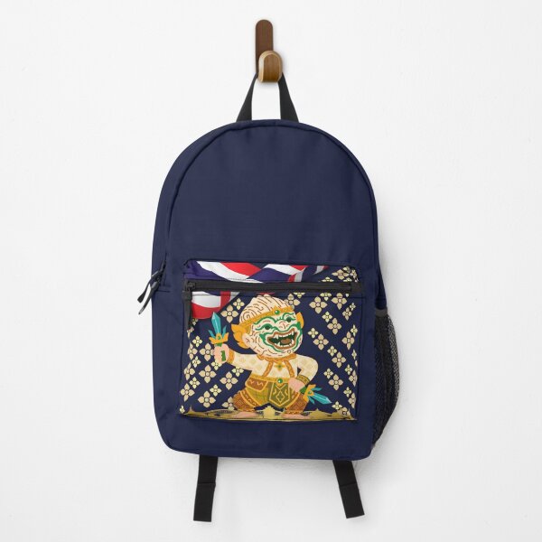 Item preview, Thai Hanuman Warrior | Traditional Thai Art with Flag & Temple Silhouette designed and sold by konthai.familyart.