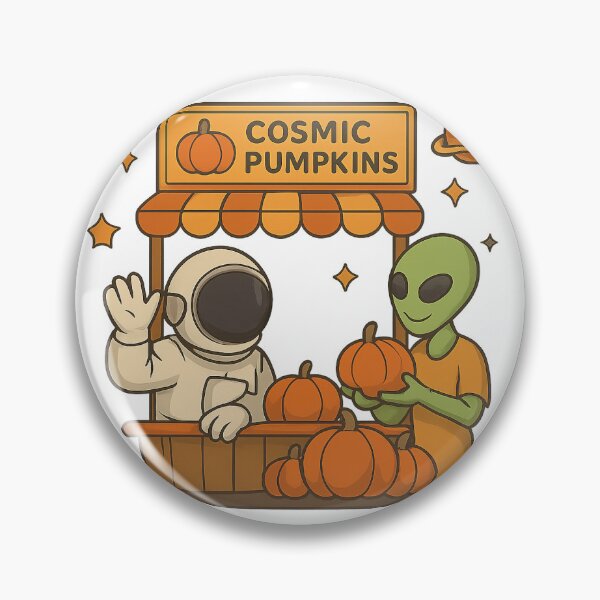Item preview, Mercado de calabazas de otoño: astronautas y extraterrestres vendiendo en el espacio designed and sold by HEERMANArt.