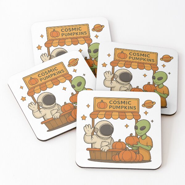 Item preview, Autumn Pumpkin Market: Astronaut & Alien Selling in Space designed and sold by HEERMANArt.