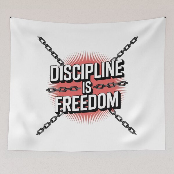 Item preview, Discipline is Freedom – Bold Motivational Typography designed and sold by ArtByYunus.