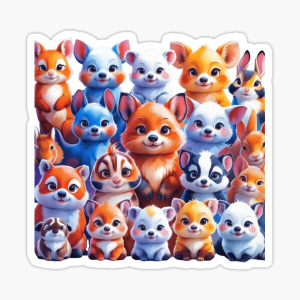 Aperçu de l'œuvre Ensemble d'images clipart de bébés animaux colorés et mignons créée et vendue par Feel Good Finds – Happy & Trending Collections.
