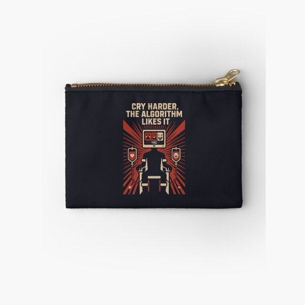Item preview, "Cry Harder, The Algorithm Likes It" – Brutalist Dystopian Propaganda T-Shirt | Anti-Corporate Social Media Satire Tee designed and sold by Single Use Persona.