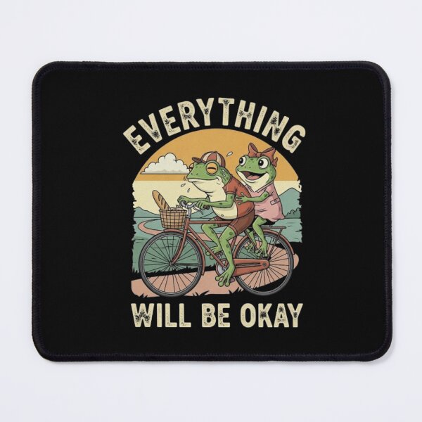 Item preview, EVERYTHING WILL BE OKAY . FUNNY FROG RIDING A BICYCLE designed and sold by Obinne.