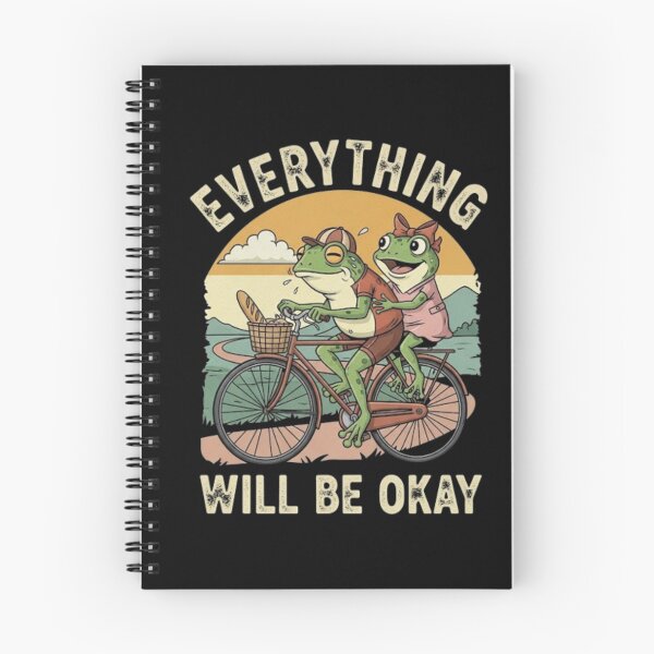 Item preview, EVERYTHING WILL BE OKAY . FUNNY FROG RIDING A BICYCLE  designed and sold by Obinne.
