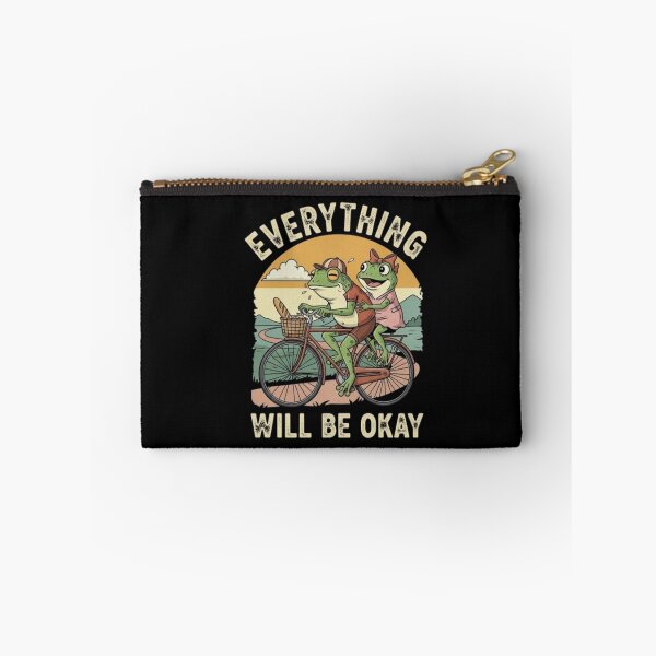 Item preview, EVERYTHING WILL BE OKAY . FUNNY FROG RIDING A BICYCLE  designed and sold by Obinne.