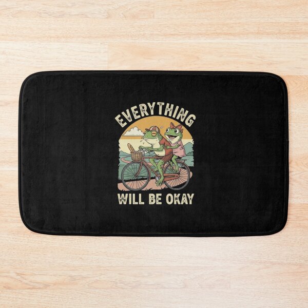 Item preview, EVERYTHING WILL BE OKAY . FUNNY FROG RIDING A BICYCLE  designed and sold by Obinne.