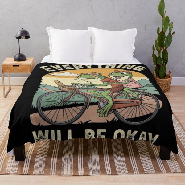 Item preview, EVERYTHING WILL BE OKAY . FUNNY FROG RIDING A BICYCLE  designed and sold by Obinne.