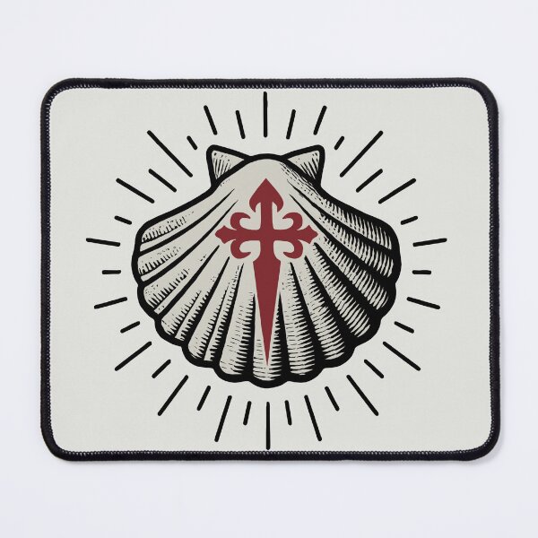 Item preview, Scallop Shell with Santiago Cross Camino de Santiago Pilgrim Symbol designed and sold by Beltschazar.