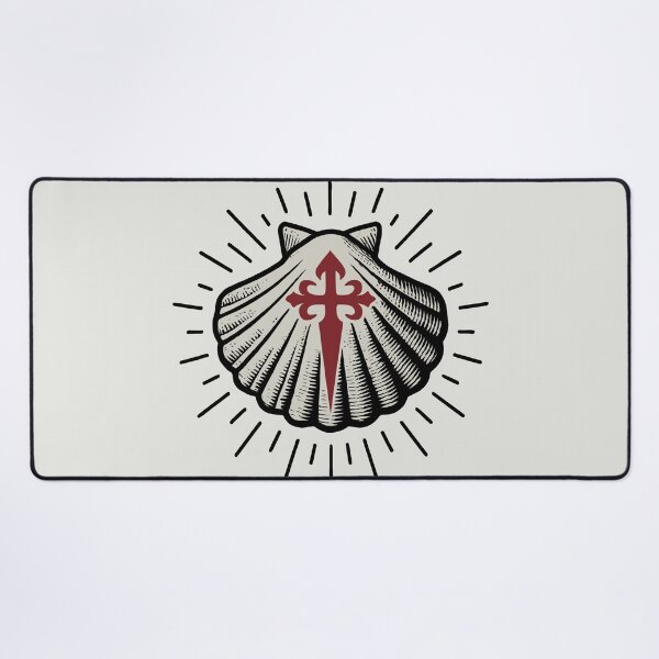 Item preview, Scallop Shell with Santiago Cross Camino de Santiago Pilgrim Symbol designed and sold by Beltschazar.