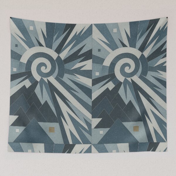 Item preview, Geometric Solar Burst over Mountains designed and sold by Zenvo.