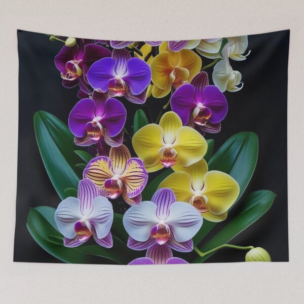 Item preview, Colorful Orchid Bouquet – Purple, Yellow, and White Blooms designed and sold by Mvolo.