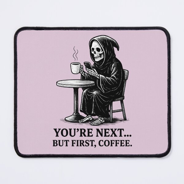 Artikelvorschau, Reaper Coffee Break – Funny Grim Reaper Dark Humor entworfen und verkauft von domi199834.