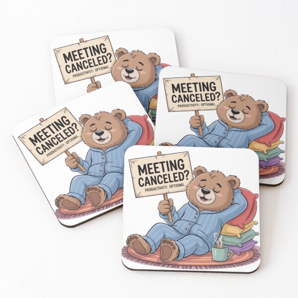 Item preview, Meeting Canceled? Productivity Optional – Sleepy Bear Pajamas designed and sold by ArtByYunus.