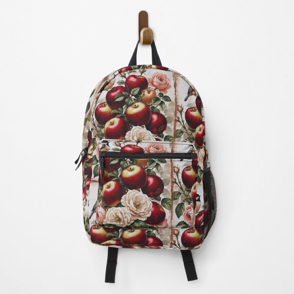 Item preview, Chickadee with Apples & Wild Roses – Vintage Cottagecore designed and sold by Deezyned.