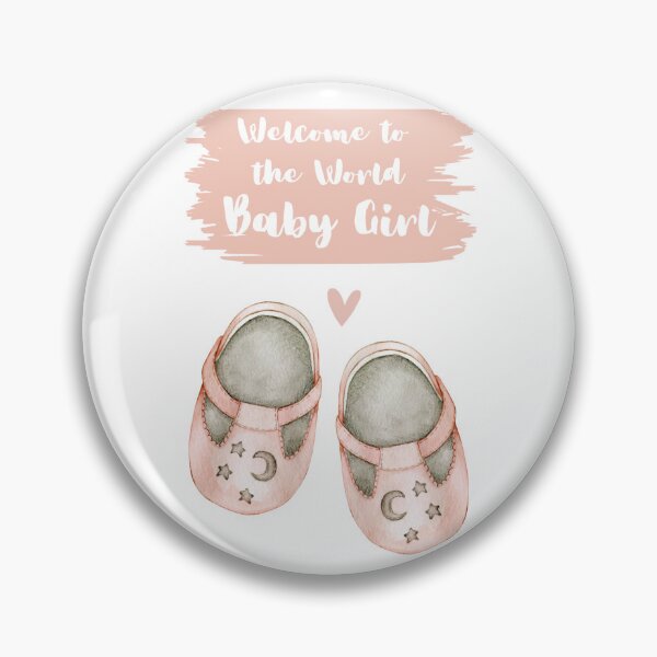 Artikelvorschau, Willkommen auf der Welt, Baby Mädchen – Rosa Babyschuhe entworfen und verkauft von SillyBeanUK.