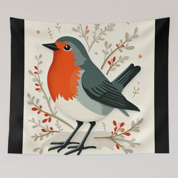 Item preview, Cute Geometric Papercraft Christmas Robin designed and sold by ShadowAndSlate.