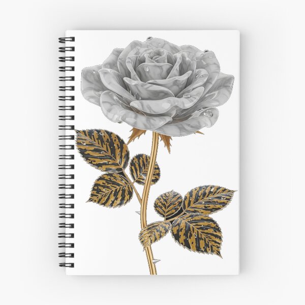 Item preview, White Marble Rose with Golden Tiger Leaves designed and sold by MoreGlamour.