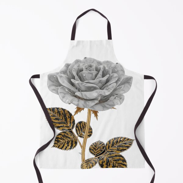 Item preview, White Marble Rose with Golden Tiger Leaves designed and sold by MoreGlamour.