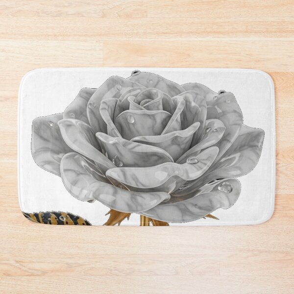 Item preview, White Marble Rose with Golden Tiger Leaves designed and sold by MoreGlamour.