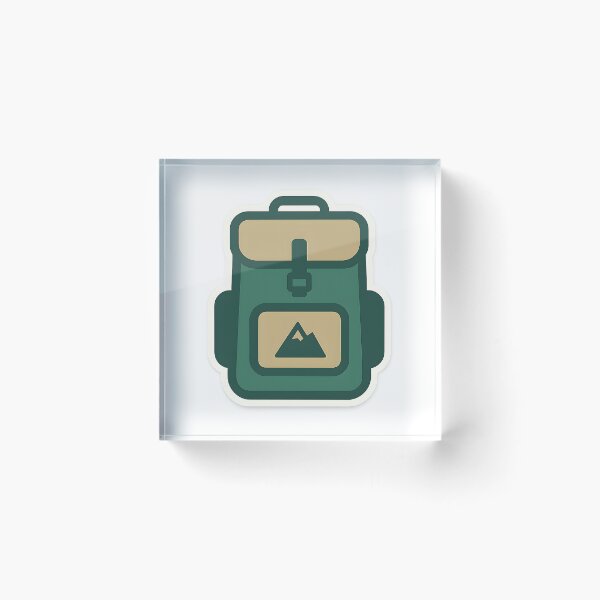 Artikelvorschau, Minimalistischer Wanderrucksack-Aufkleber – Outdoor-Abenteuerkunst entworfen und verkauft von MonStock.