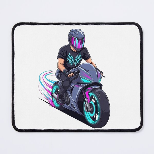 Item preview, Futuristic cyberpunk motorcycle racer in reflective designed and sold by misbahsiro.
