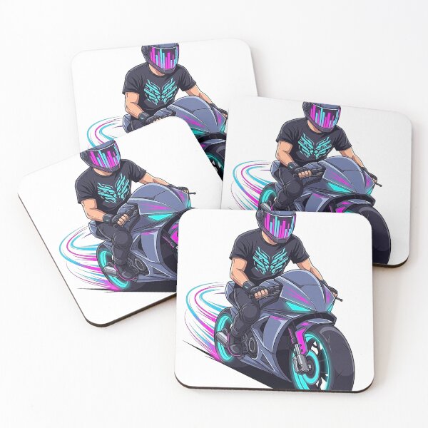 Item preview, Futuristic cyberpunk motorcycle racer in reflective designed and sold by misbahsiro.