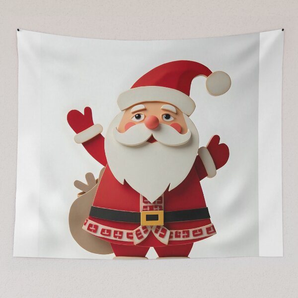 Item preview, Jolly Geometric Santa Claus with Sack designed and sold by ShadowAndSlate.
