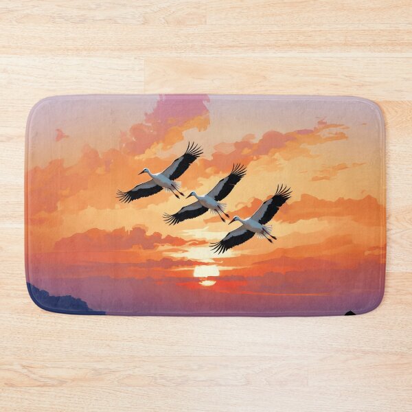 Item preview, Three majestic storks in flight at sunset designed and sold by Marcu Ioachim.