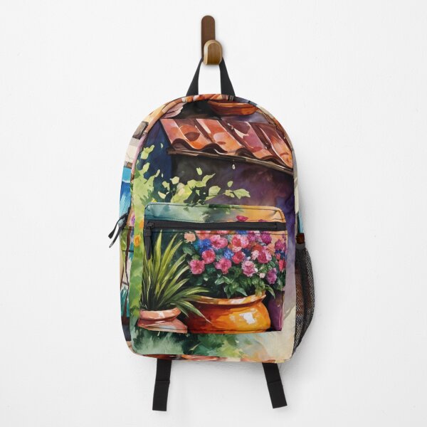 Item preview, Mediterranean Porch in Bloom designed and sold by Undersea Ai Art.