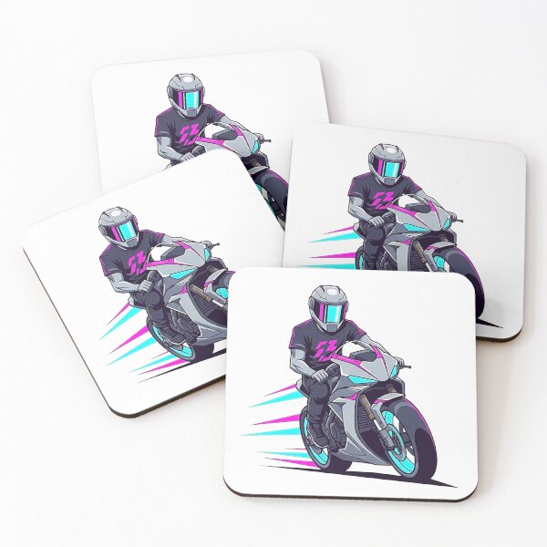 Item preview, Futuristic cyberpunk motorcycle racer in reflective designed and sold by misbahsiro.