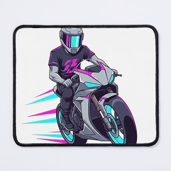 Item preview, Futuristic cyberpunk motorcycle racer in reflective designed and sold by misbahsiro.