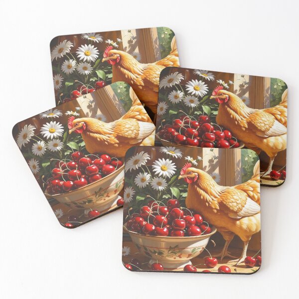 Item preview, Hen & Cherries – A Farmhouse Table Scene designed and sold by Deezyned.
