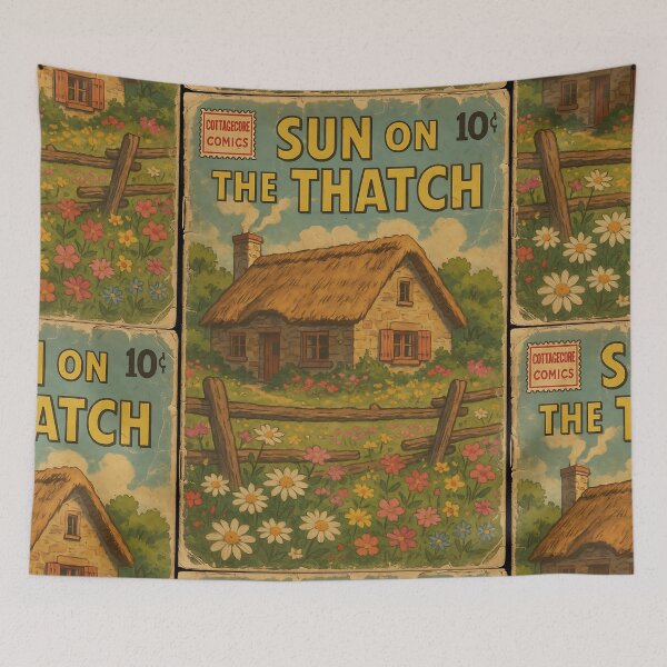 Item preview, Bucolic Cottagecore: Sun on the Thatch designed and sold by bapupa.