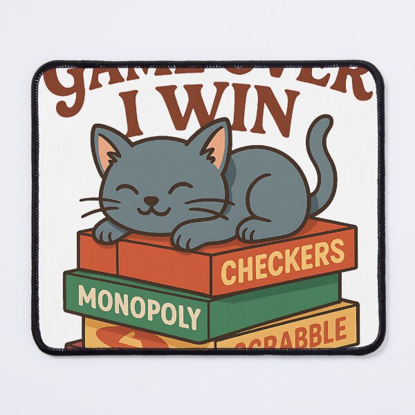 Item preview, Game Over, I Win: Cute Cat designed and sold by Vortex shop.