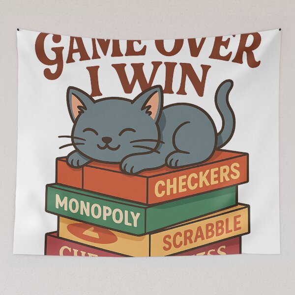 Item preview, Game Over, I Win: Cute Cat designed and sold by Vortex shop.