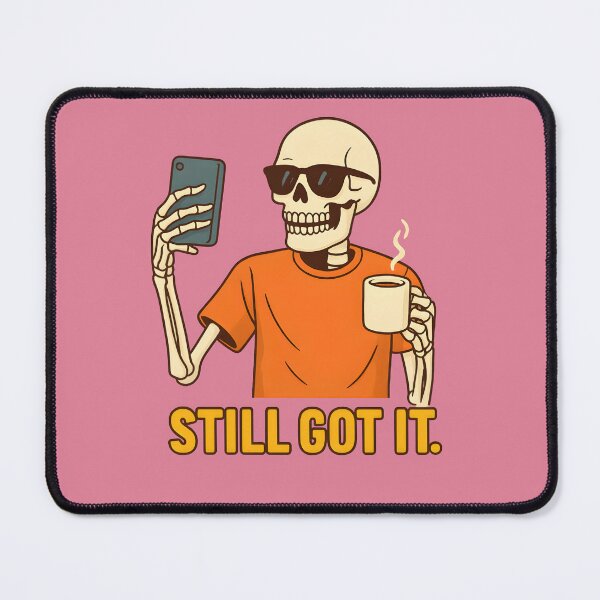 Item preview, Skeleton Selfie – Funny skull with coffee cup designed and sold by domi199834.