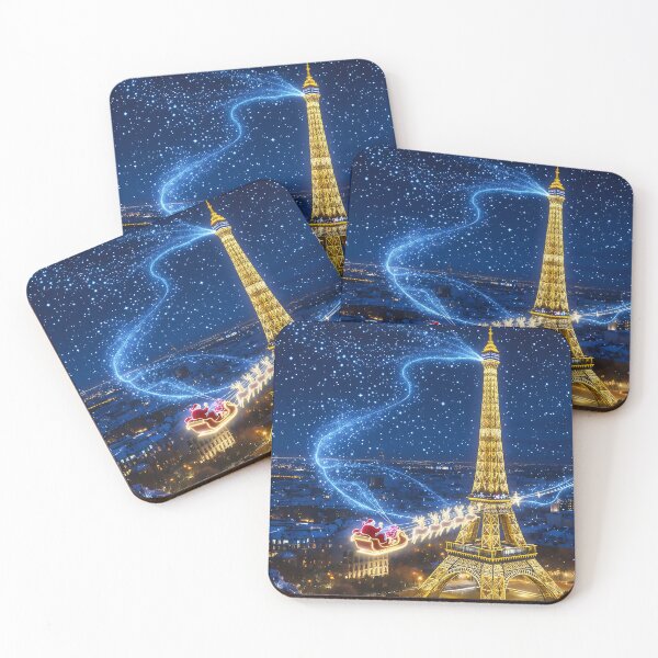 Item preview, Santa’s Flight Over the Eiffel Tower Magical Paris Christmas Night designed and sold by acceleratorhams.