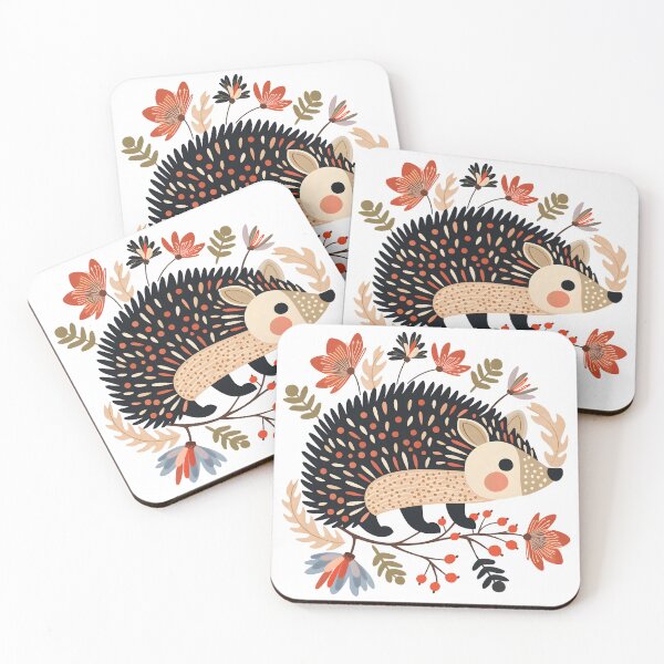 Item preview, Scandinavian Folk Art, Floral Hedgehog  designed and sold by xiao xuans.