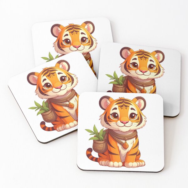 Item preview, Cute Tiger with a Plant Bag designed and sold by takeng07.