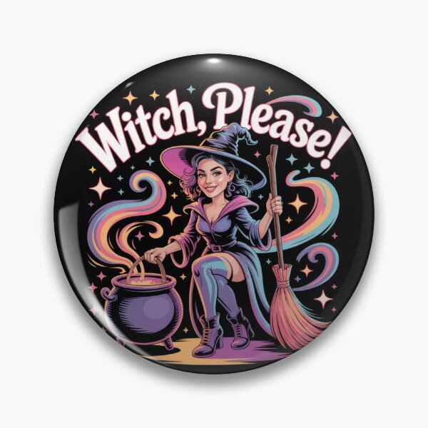 Artikelvorschau, Hexe, bitte! – Bunte Retro-Hexenillustration entworfen und verkauft von WitchPrint.