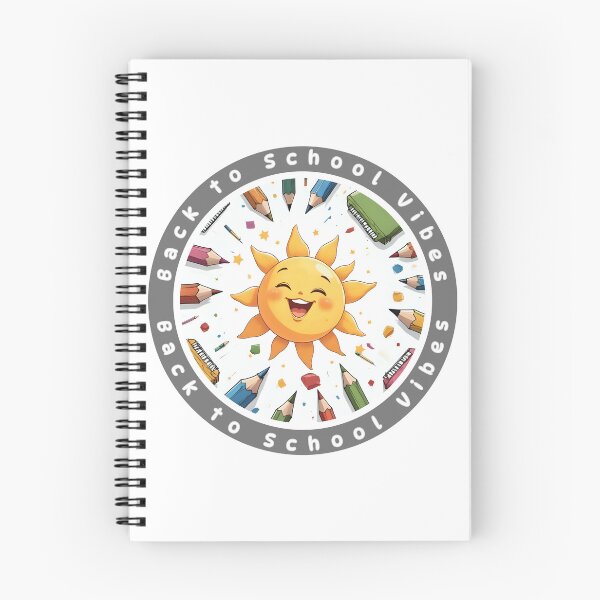 Item preview, Back to School Vibes – Cute Sun and Colorful School Supplies designed and sold by Pixel--Threads.
