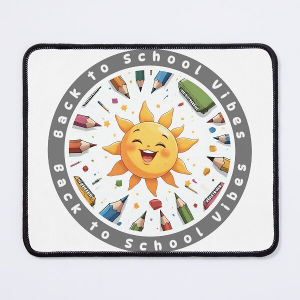 Item preview, Back to School Vibes – Cute Sun and Colorful School Supplies designed and sold by Pixel--Threads.
