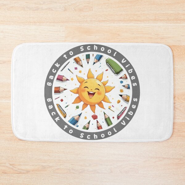 Item preview, Back to School Vibes – Cute Sun and Colorful School Supplies designed and sold by Pixel--Threads.