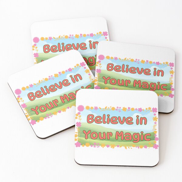 Item preview,  Believe in Your Magic – Inspiring Floral Typography Design designed and sold by Pixel--Threads.