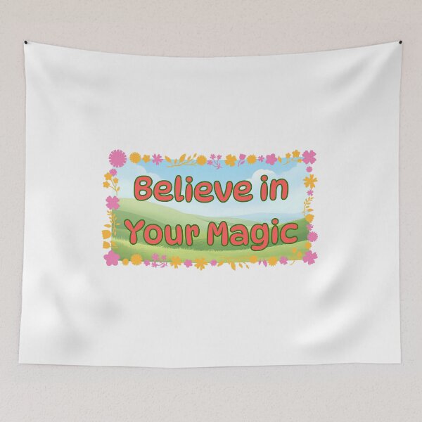 Item preview,  Believe in Your Magic – Inspiring Floral Typography Design designed and sold by Pixel--Threads.