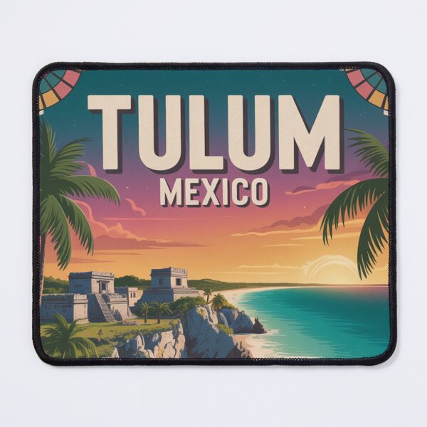Item preview, Vintage Boho Tulum Mexico Travel Poster – Mayan Ruins and Tropical Sunset designed and sold by Timeless Design.